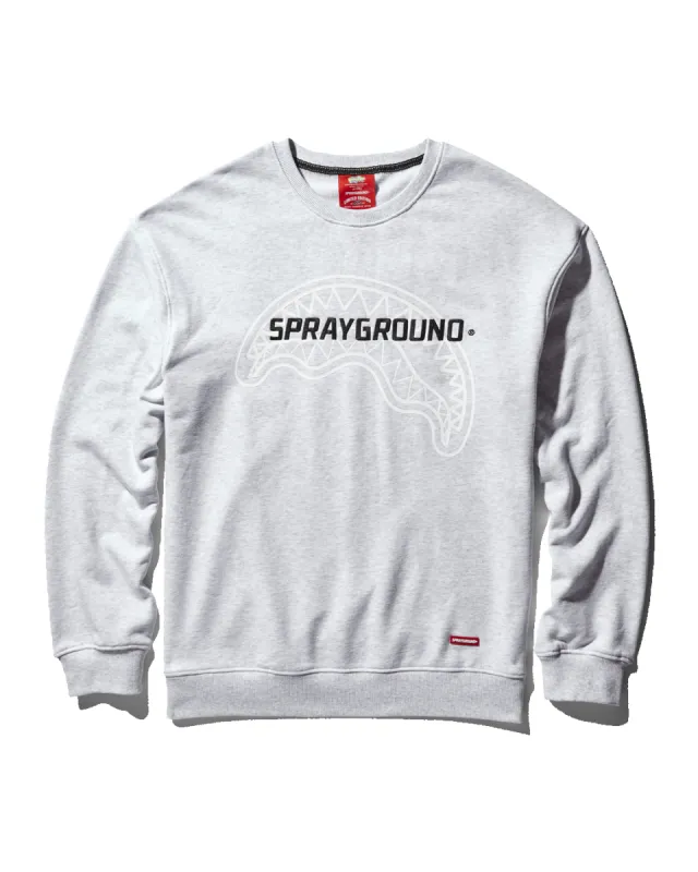 SPRAYGROUND PULLOVER CREW NECK SWEATSHIRT (LT GREY) sold by Sprayground