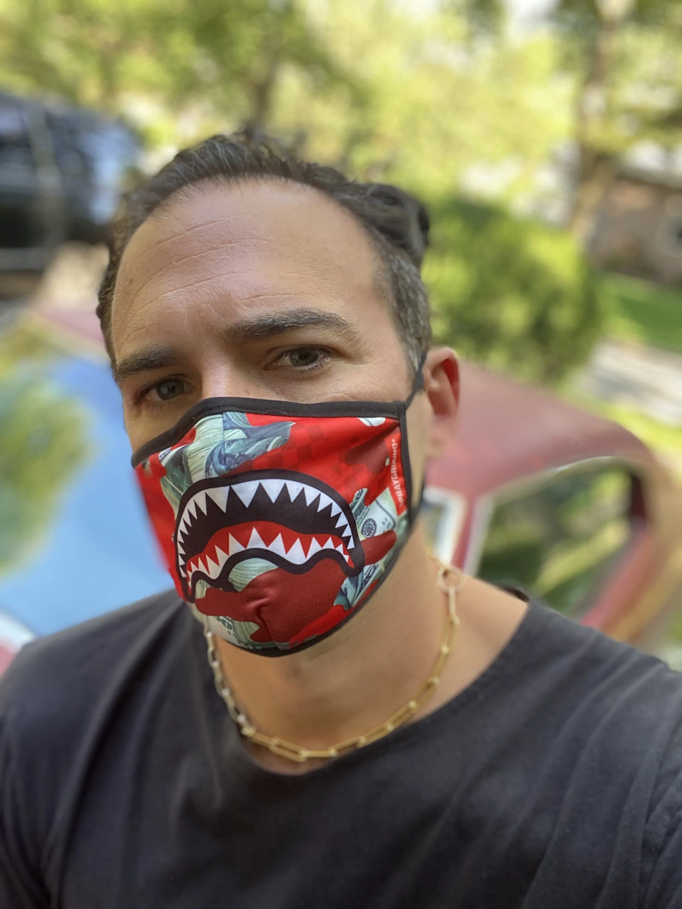 ADULT MONEY CAMO (RED) FORM-FITTING FACE MASK sold by Sprayground product image thumbnail 3