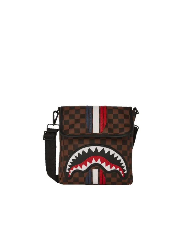 SHARKS IN PARIS GT MESSENGER SLING BAG sold by Sprayground