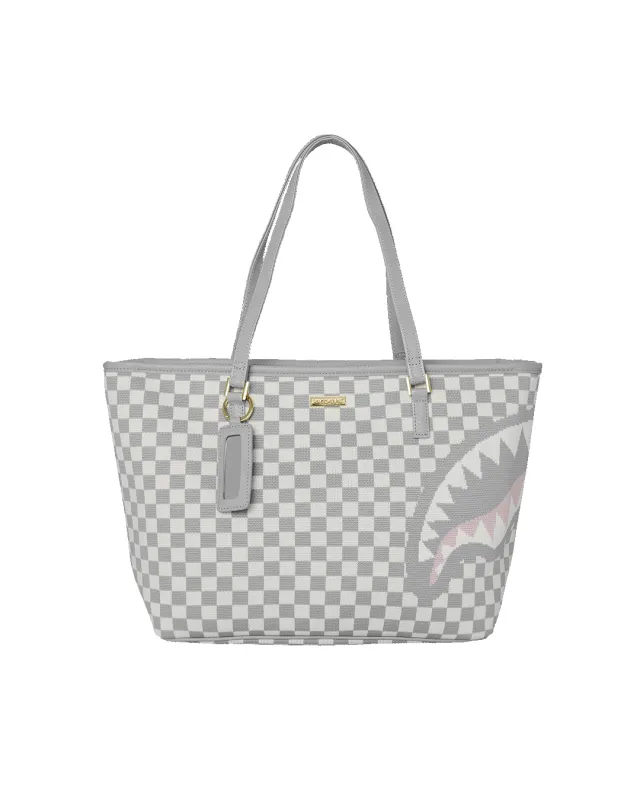 KNIT SHARKS IN PARIS IN CREAM TOTE sold by Sprayground