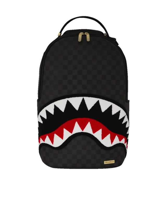LIGHTS OUT SHARKS IN PARIS CHENILLE SHARK BACKPACK sold by Sprayground