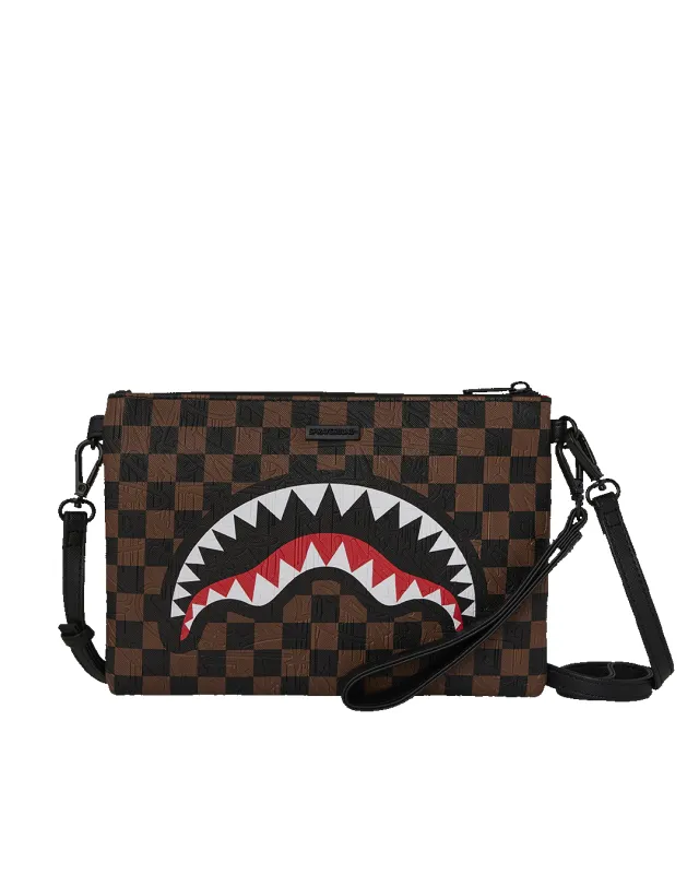 THE PRIVATE JET SHARK CLUB CROSSOVER CLUTCH sold by Sprayground