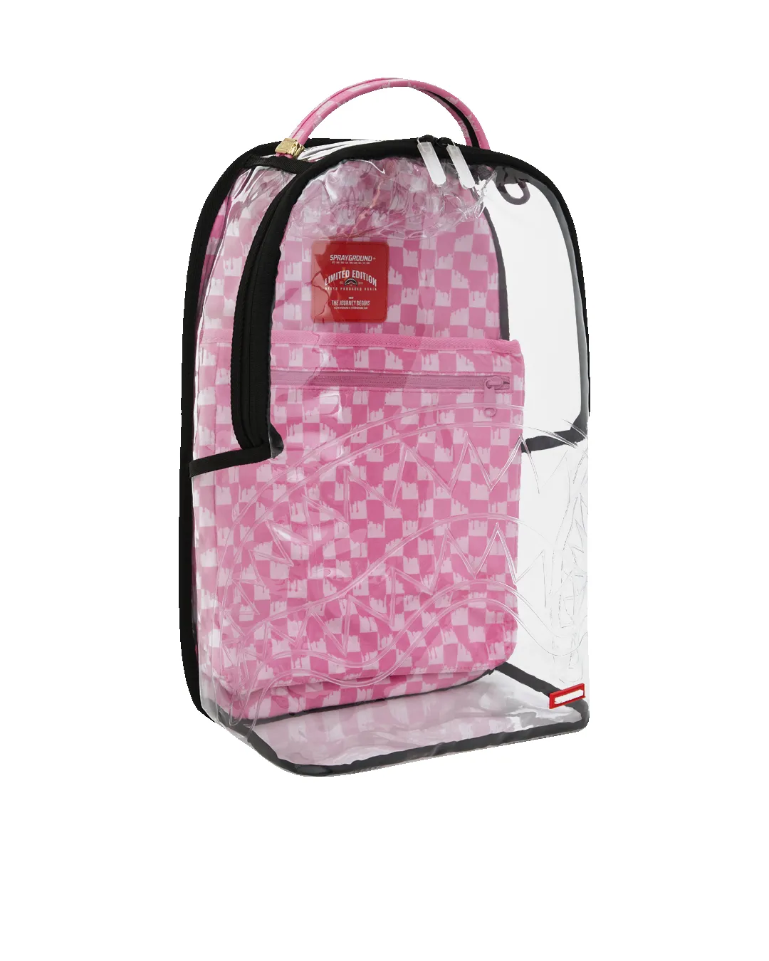 CLEAR DLX BACKPACK - CHECKED OUT (PINK DRIP) sold by Sprayground product image thumbnail 3