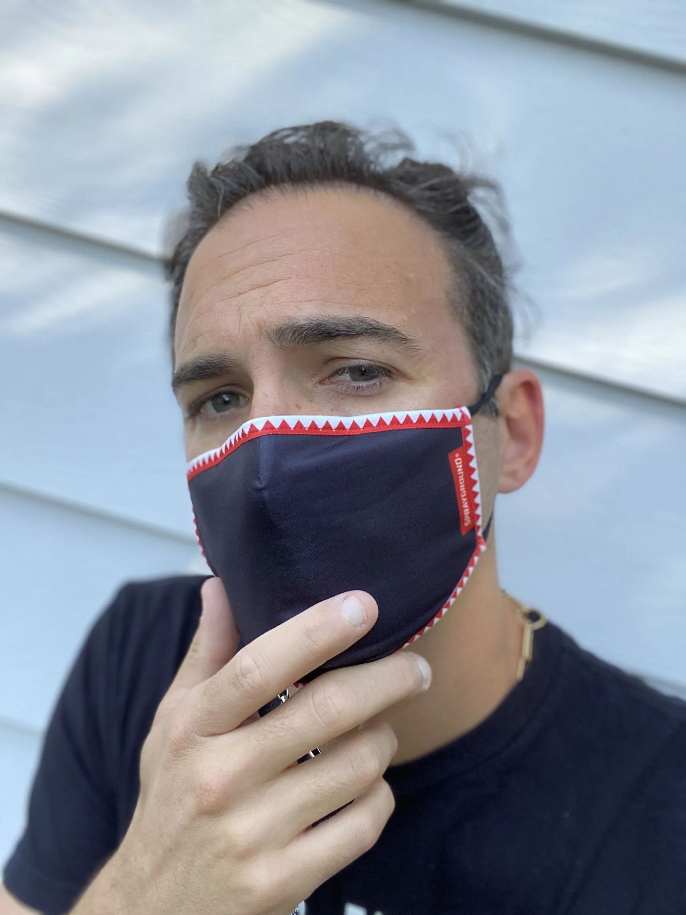 ADULT VERTICAL SHARK (BLACK) FORM-FITTING FACE MASK sold by Sprayground product image thumbnail 3