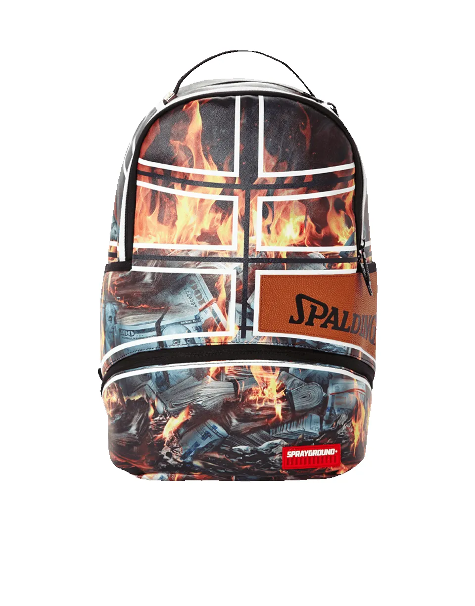 SPALDING X SPRAYGROUND FIRE MONEY BACKPACK sold by Sprayground