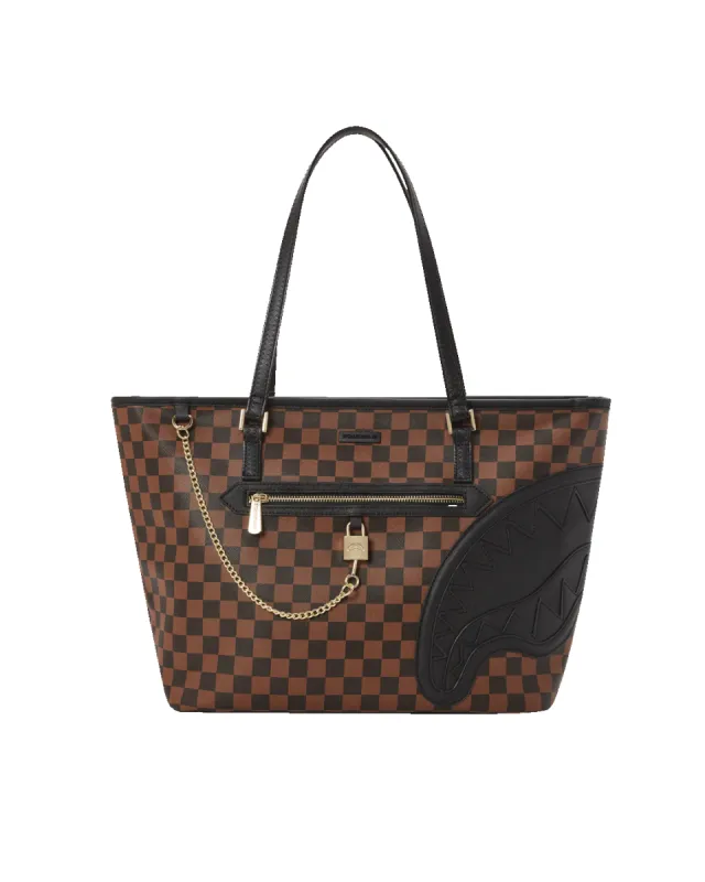 HENNY LOCK SHARKS IN PARIS TOTE sold by Sprayground