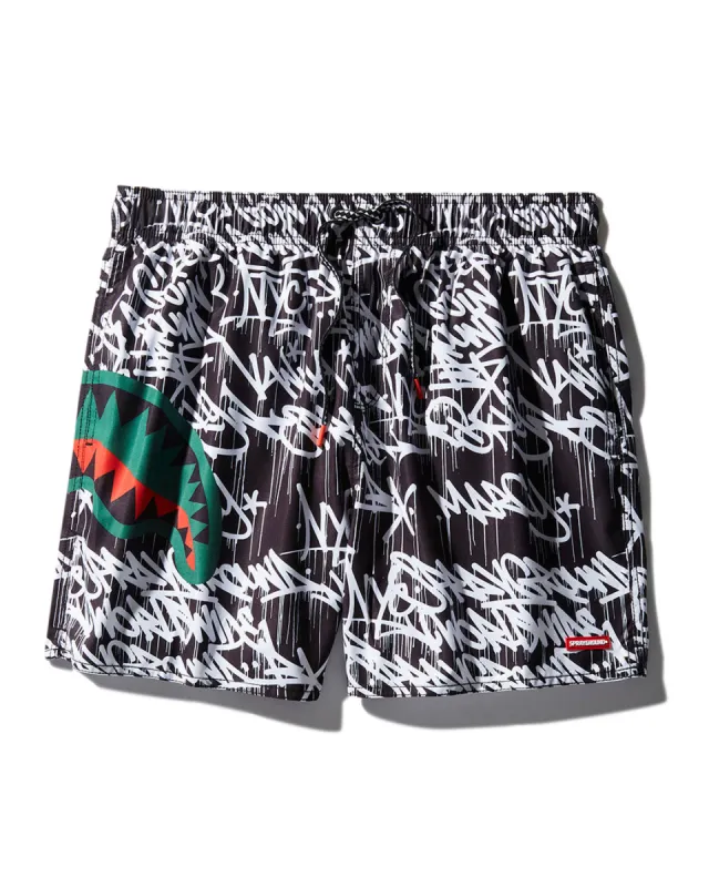 SCRIBBLE SHARK SHOTO SWIM TRUNKS sold by Sprayground