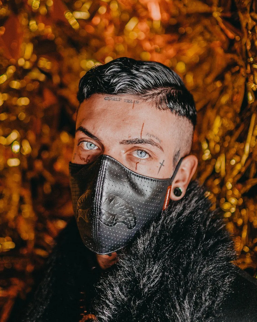 MIDNIGHT SHARK VEGAN LEATHER FACEMASK sold by Sprayground product image thumbnail 4