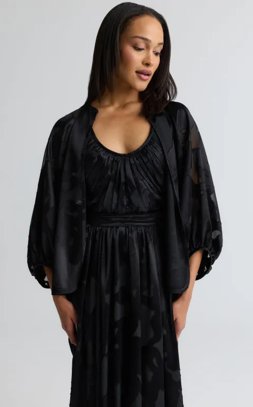 Felicity Capelet In Satin Abstract Burnout made by St. John