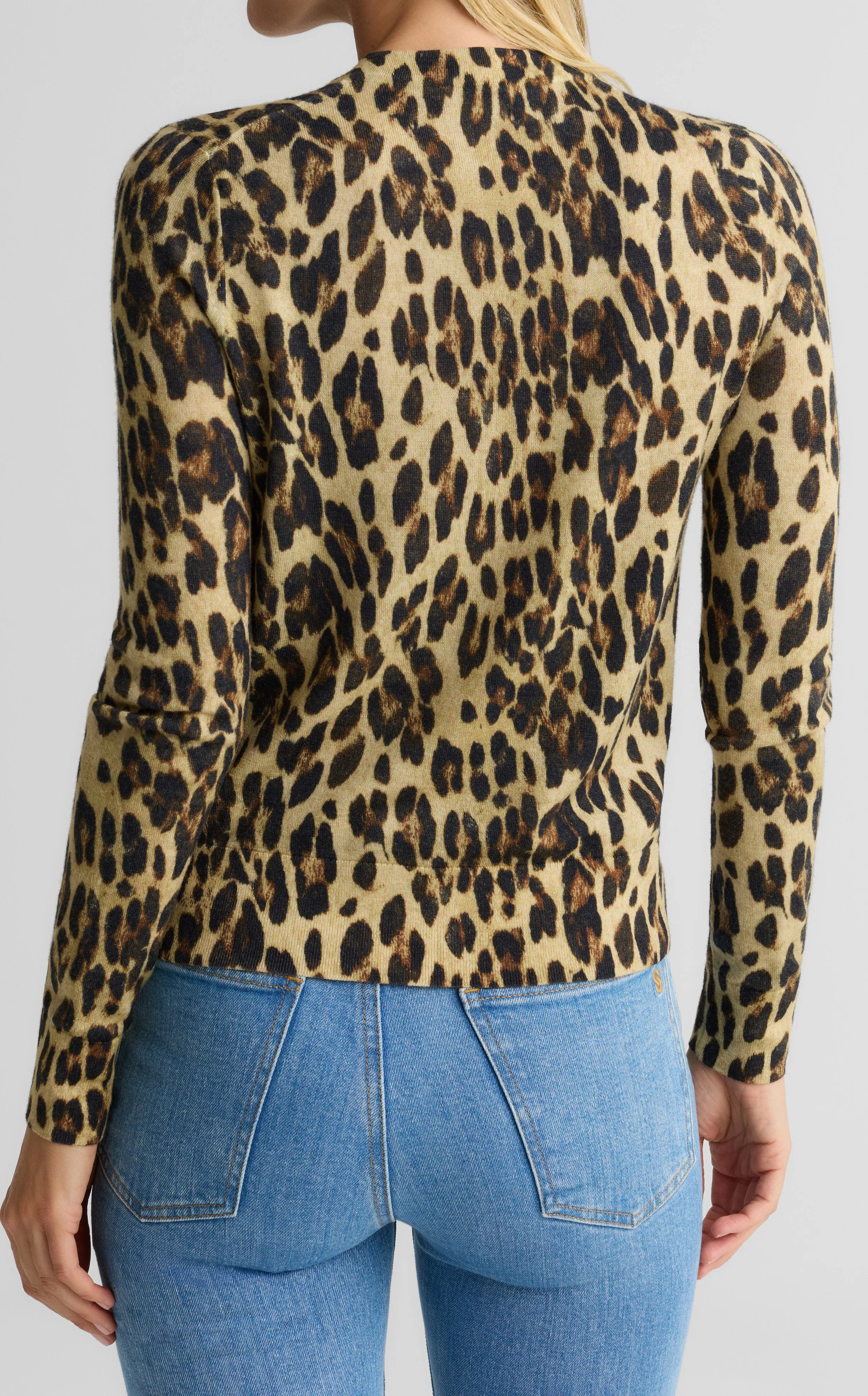 Dawn Cardigan In Leopard Print Knit sold by St. John product image thumbnail 4