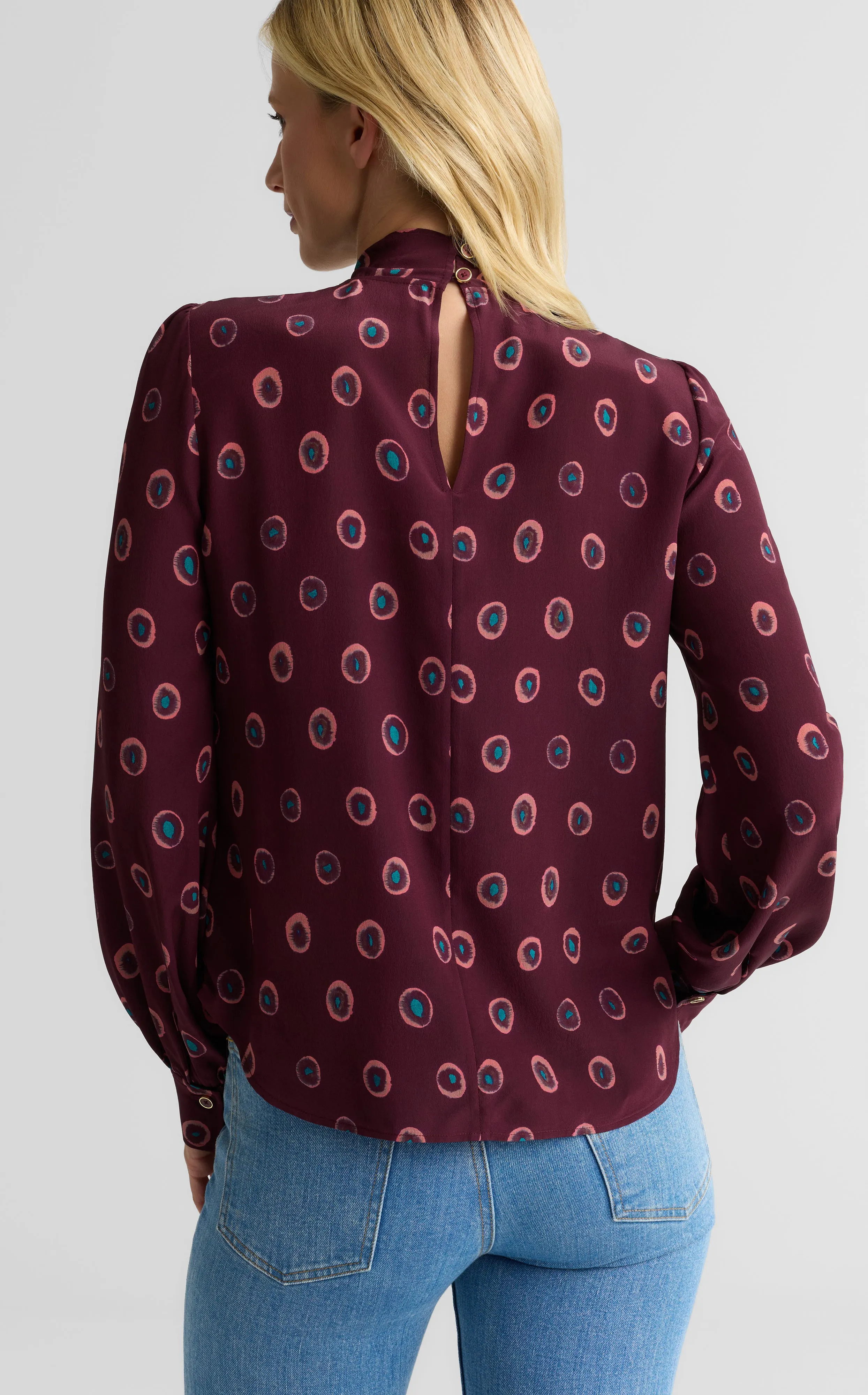 Hannah Bow Blouse In Abstract Ink Print sold by St. John product image thumbnail 3