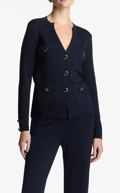 Santiago Knit Button Jacket made by St. John