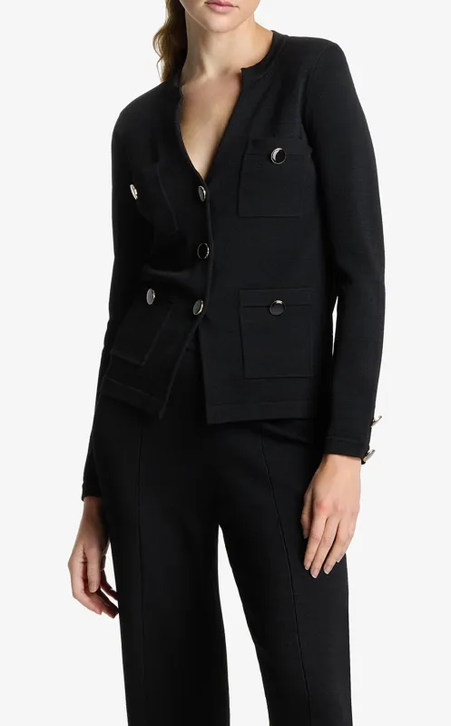 Santiago Knit Button Jacket made by St. John