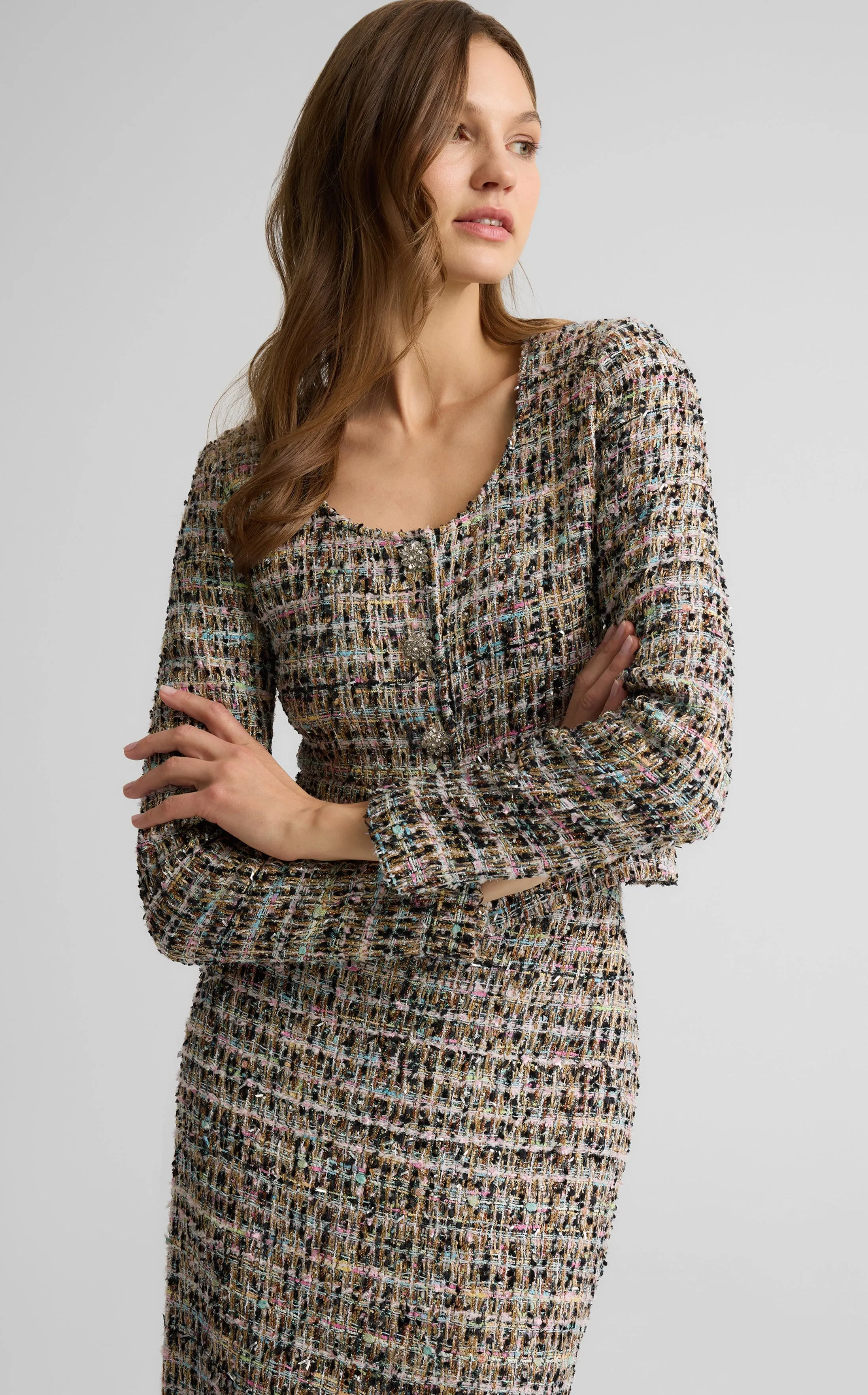 Ulyissa Jacket in Cienega Tweed sold by St. John