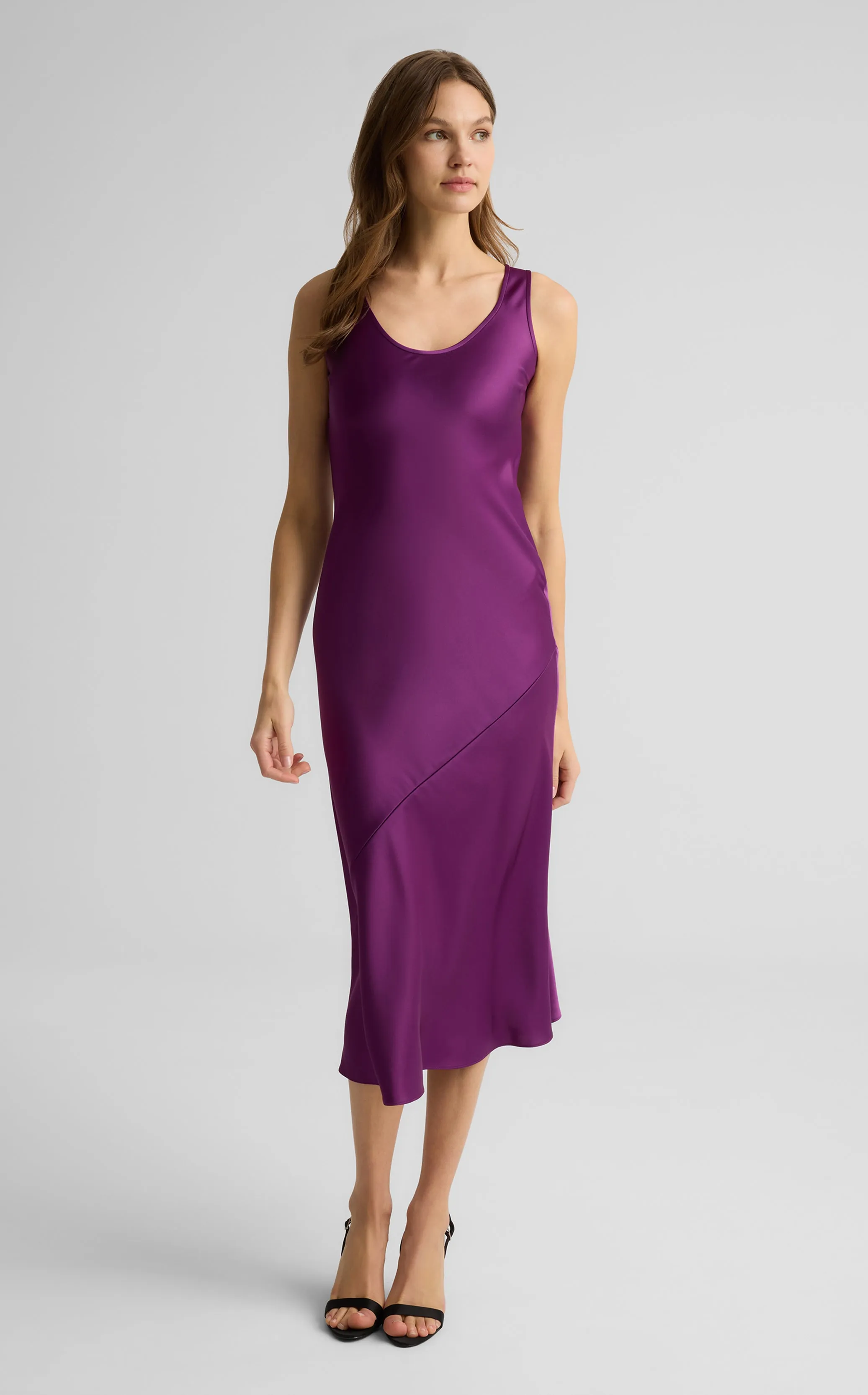 Sara Dress in Liquid Satin sold by St. John