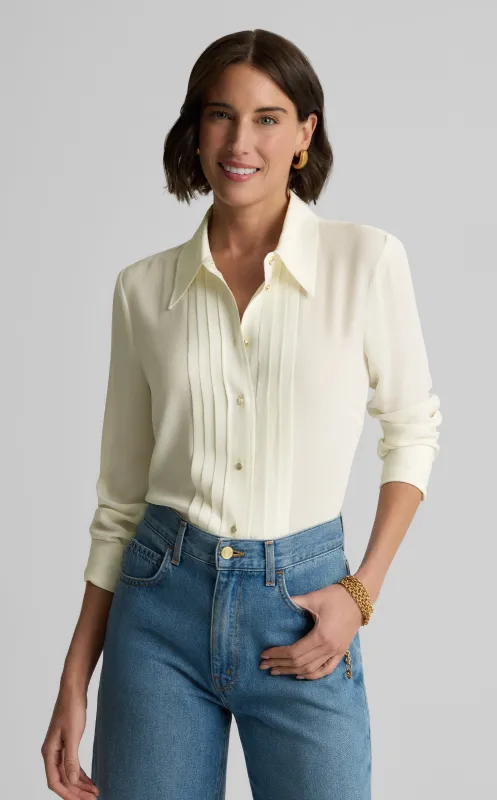 Maya Top in Silk Crepe sold by St. John