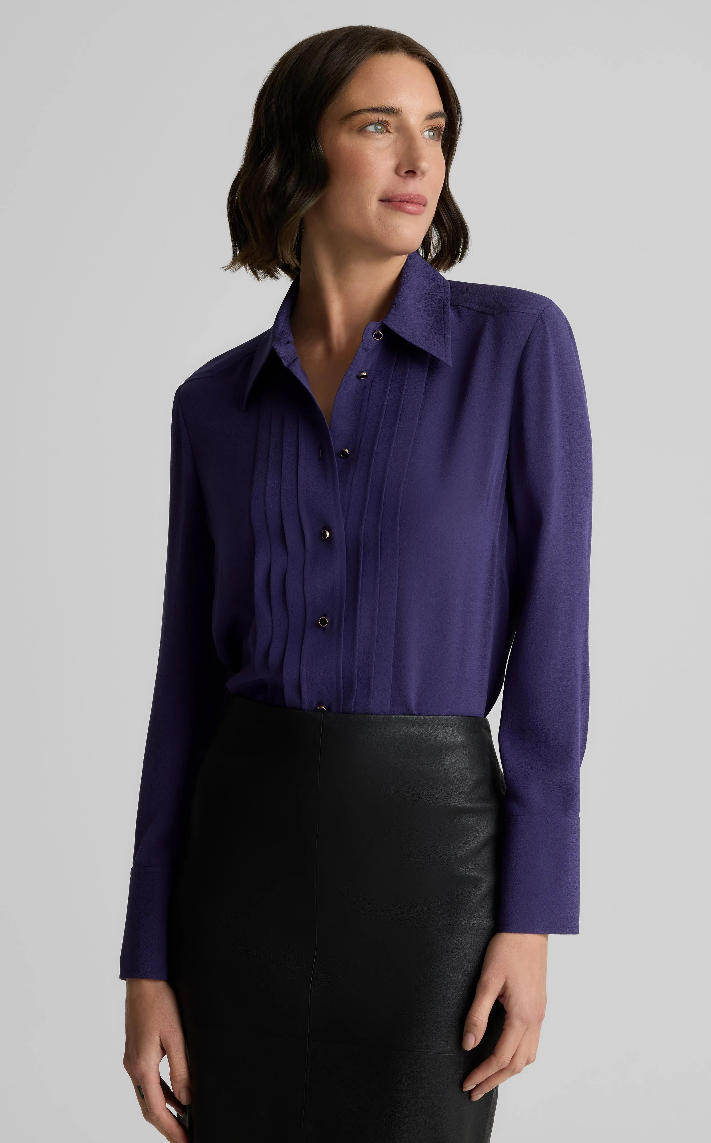 Maya Top in Silk Crepe sold by St. John