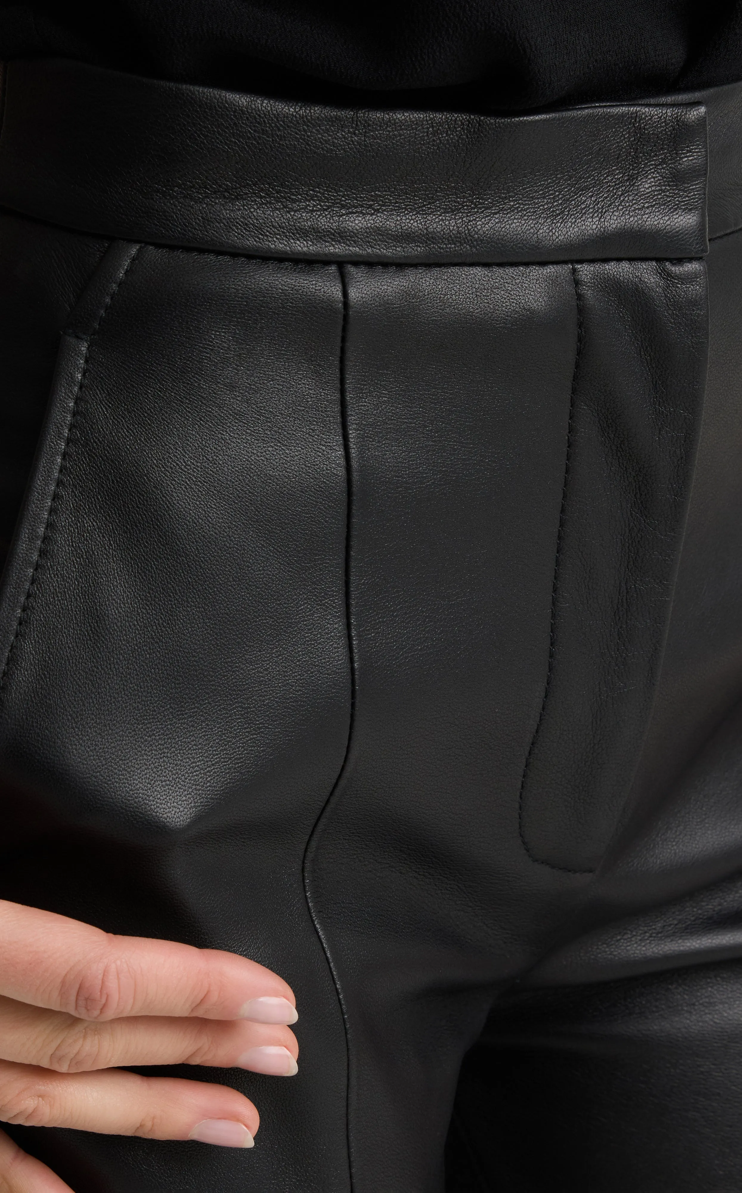 Leona Pant in Leather sold by St. John product image thumbnail 5