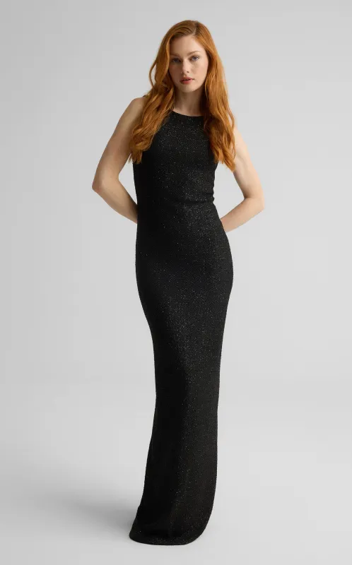 Aura Gown in Stretch Sequin Knit sold by St. John