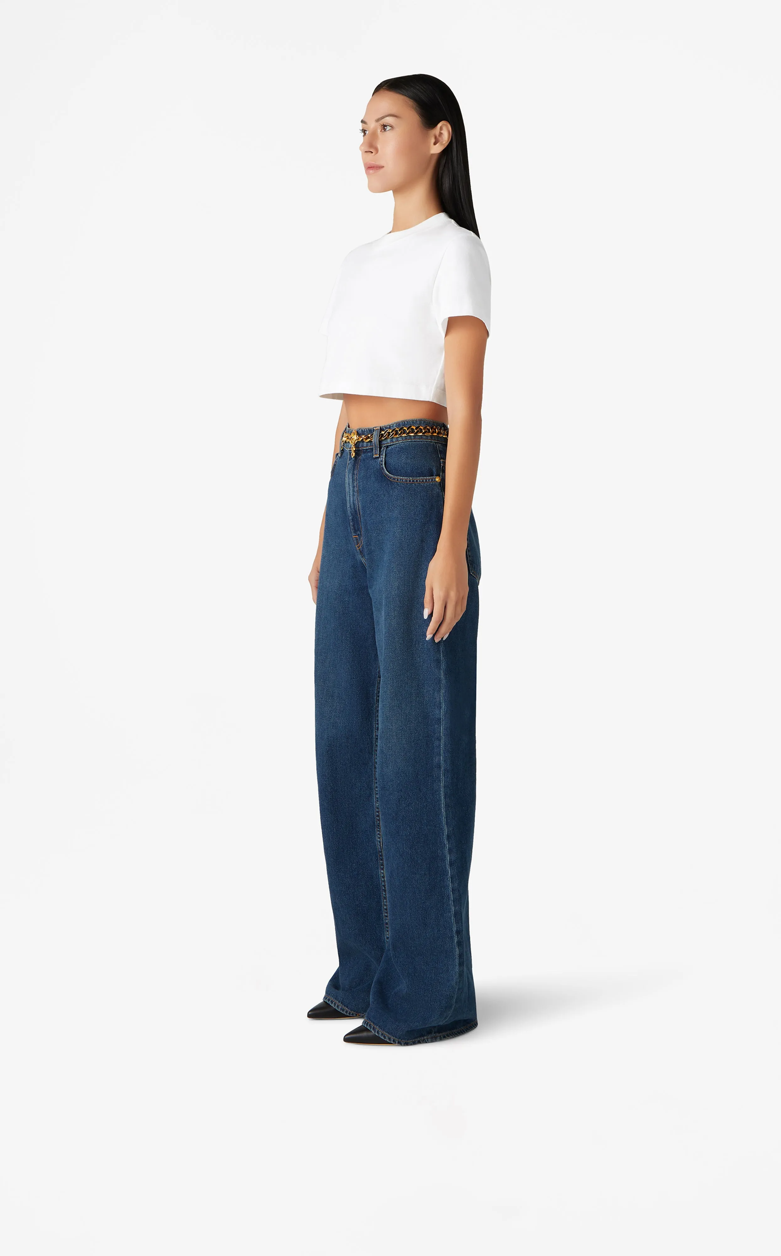 Short Sleeve Jersey Cropped Top sold by St. John product image thumbnail 5