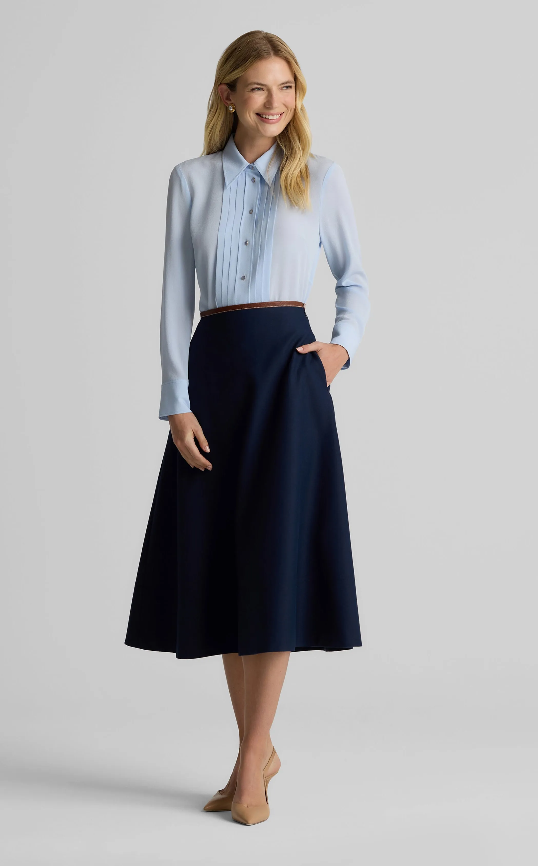 Rowan Skirt in Stretch Gabardine sold by St. John