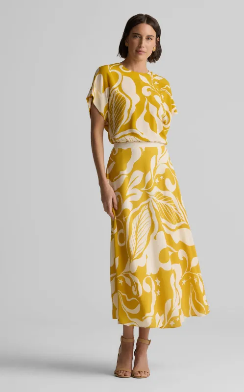 Eden Skirt in Leaf Print sold by St. John