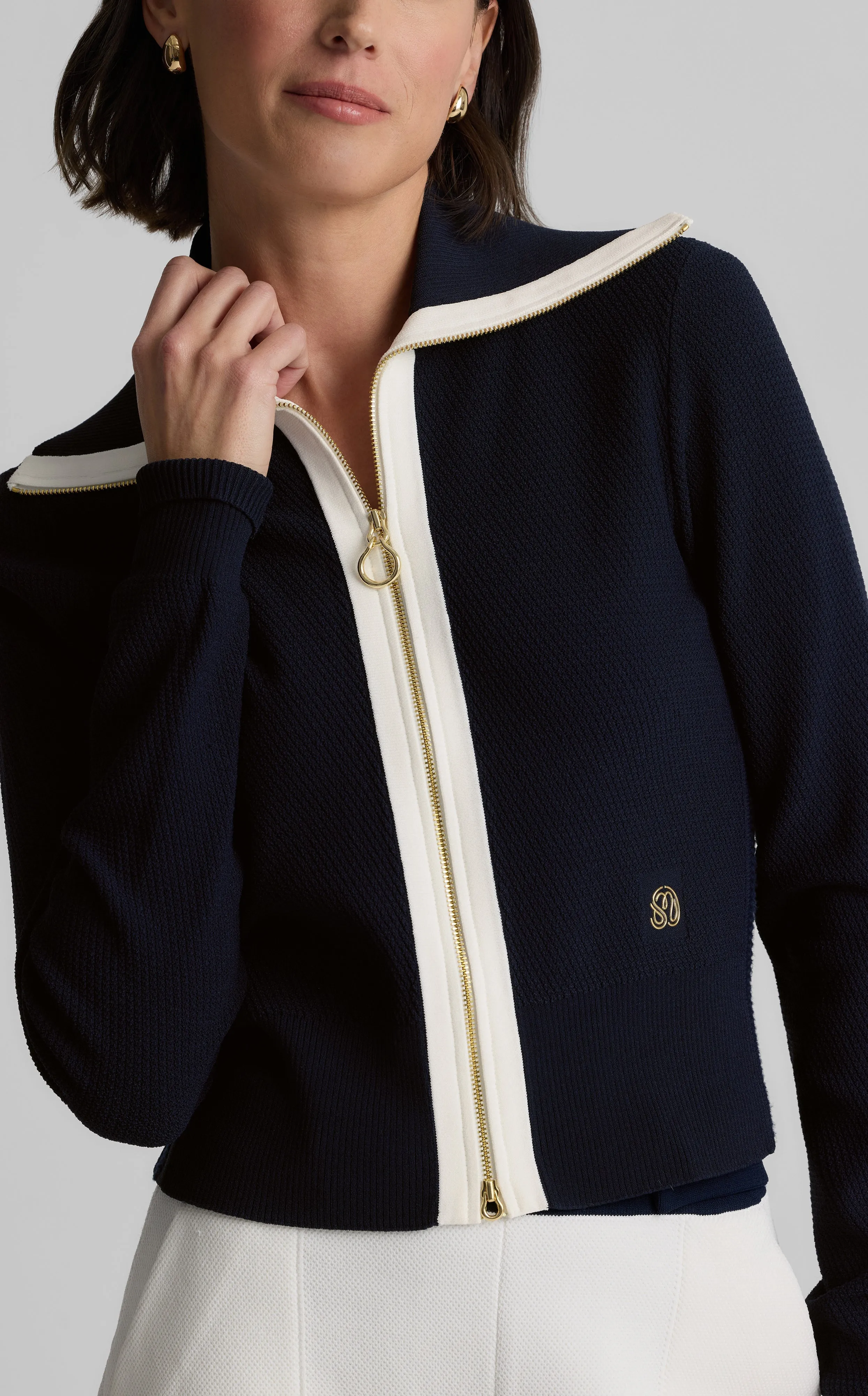 Danielle Jacket in St. John x Malbon Diagonal Stretch Knit sold by St. John product image thumbnail 5