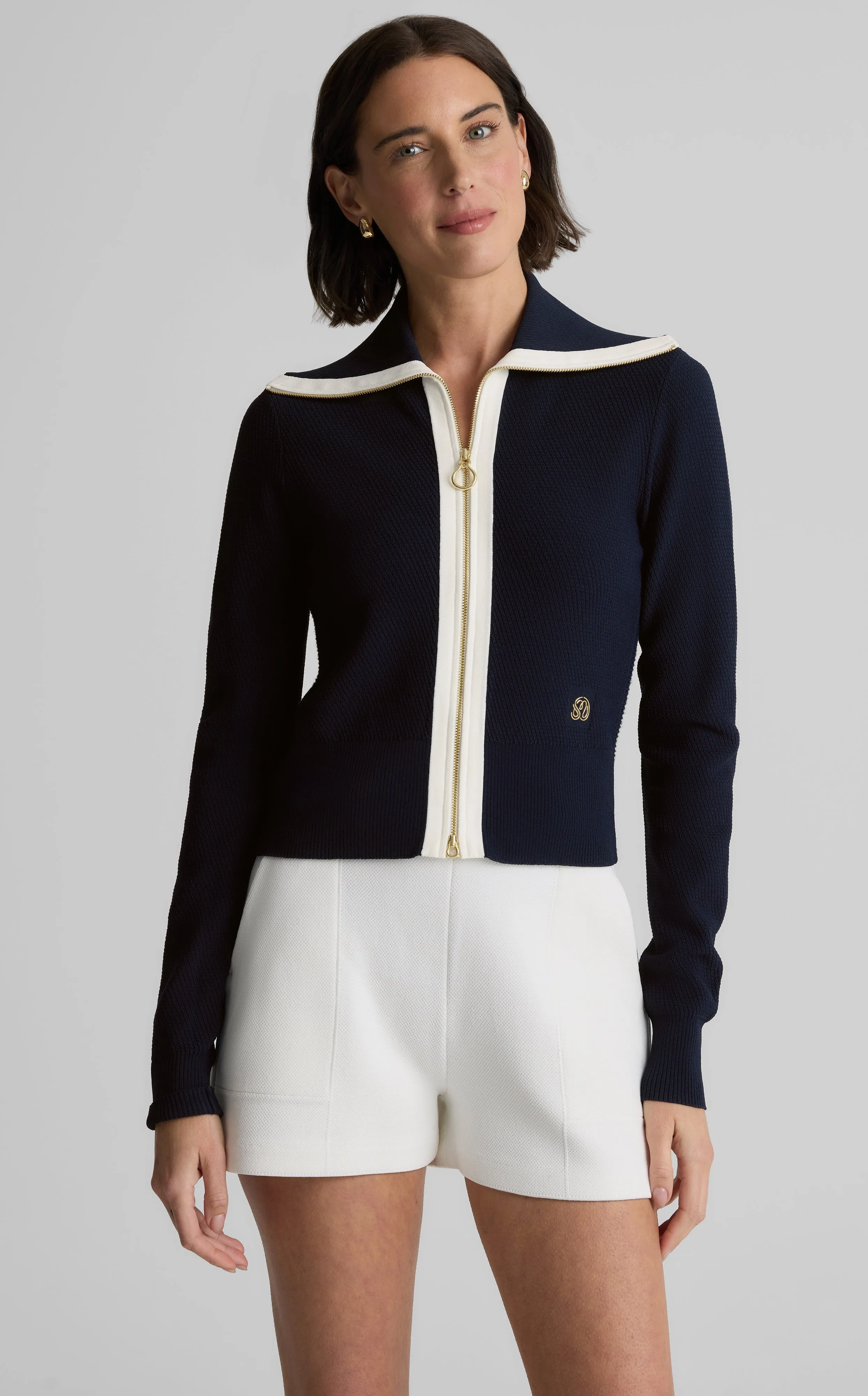 Danielle Jacket in St. John x Malbon Diagonal Stretch Knit sold by St. John