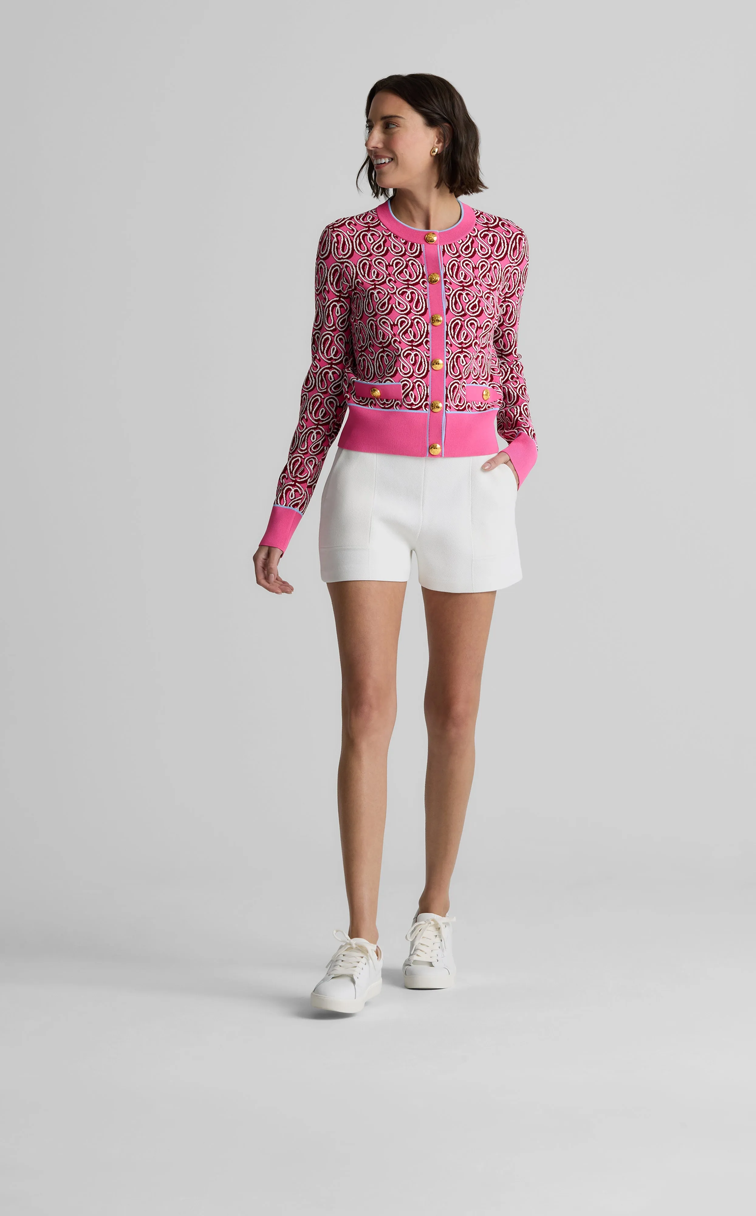 Rosie Sweater in St. John x Malbon Logo Knit sold by St. John