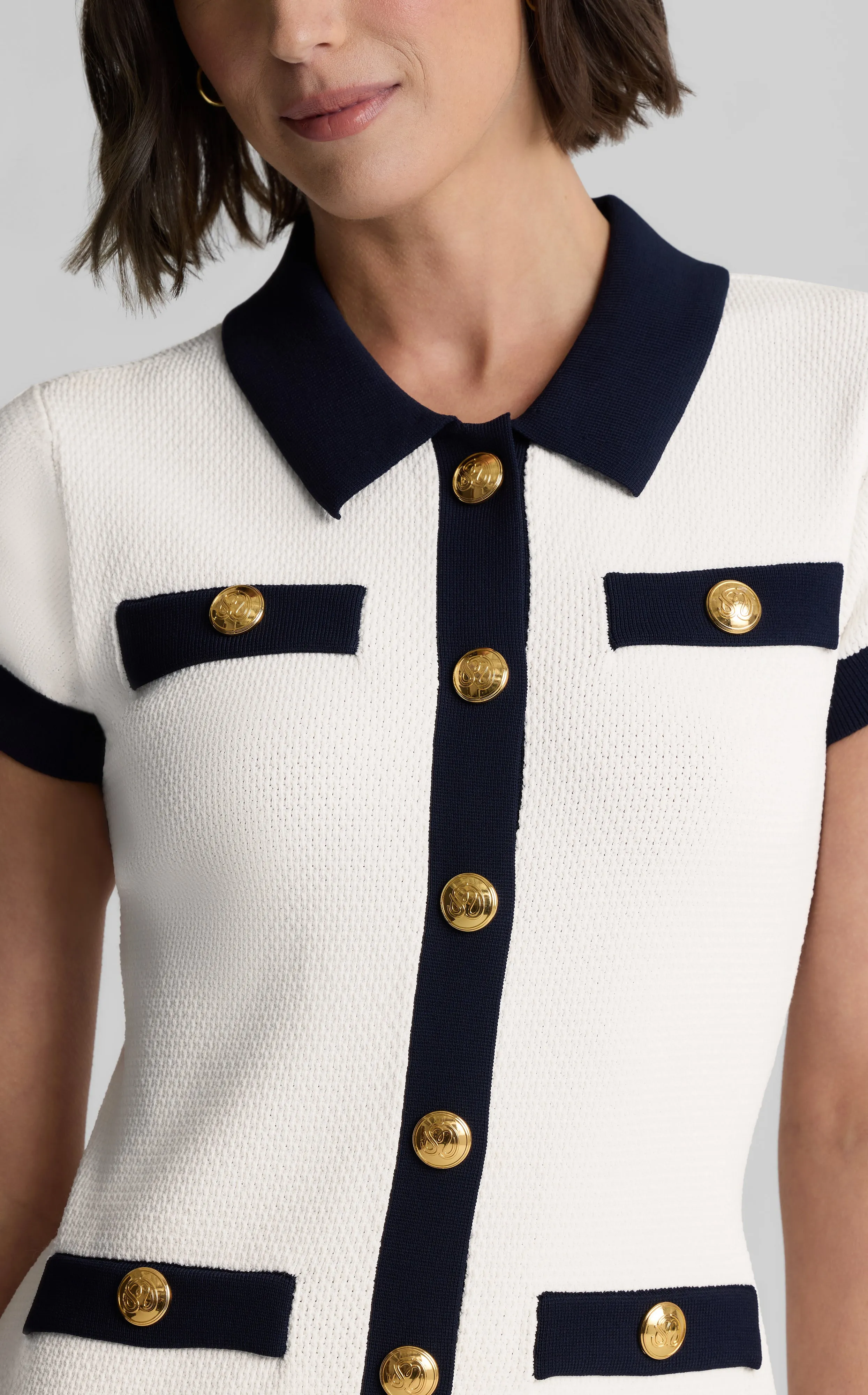 Roxy Dress in St. John x Malbon Contrast Knit sold by St. John product image thumbnail 5