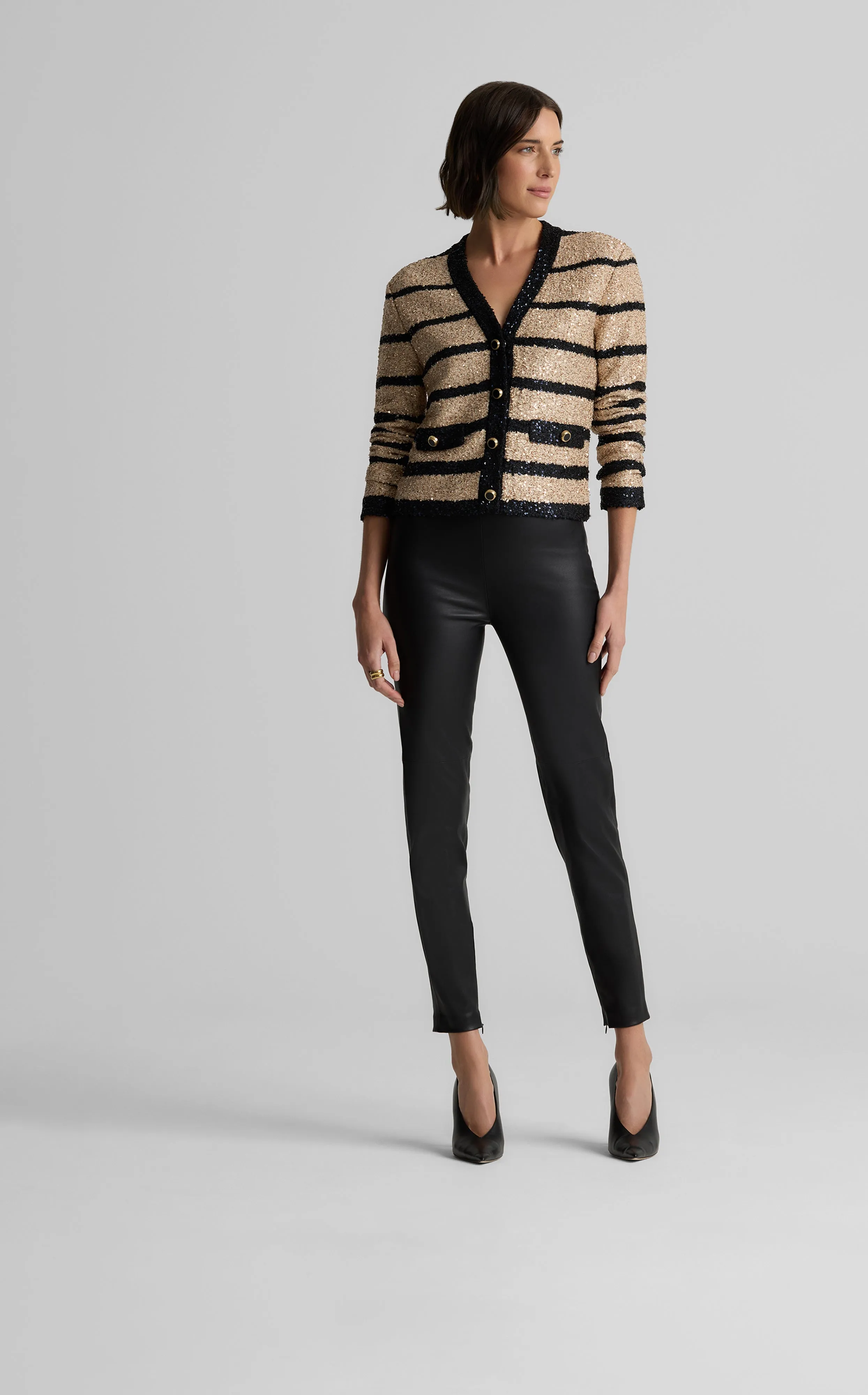 Jolene Jacket in Stripe Sequin Knit sold by St. John product image thumbnail 5