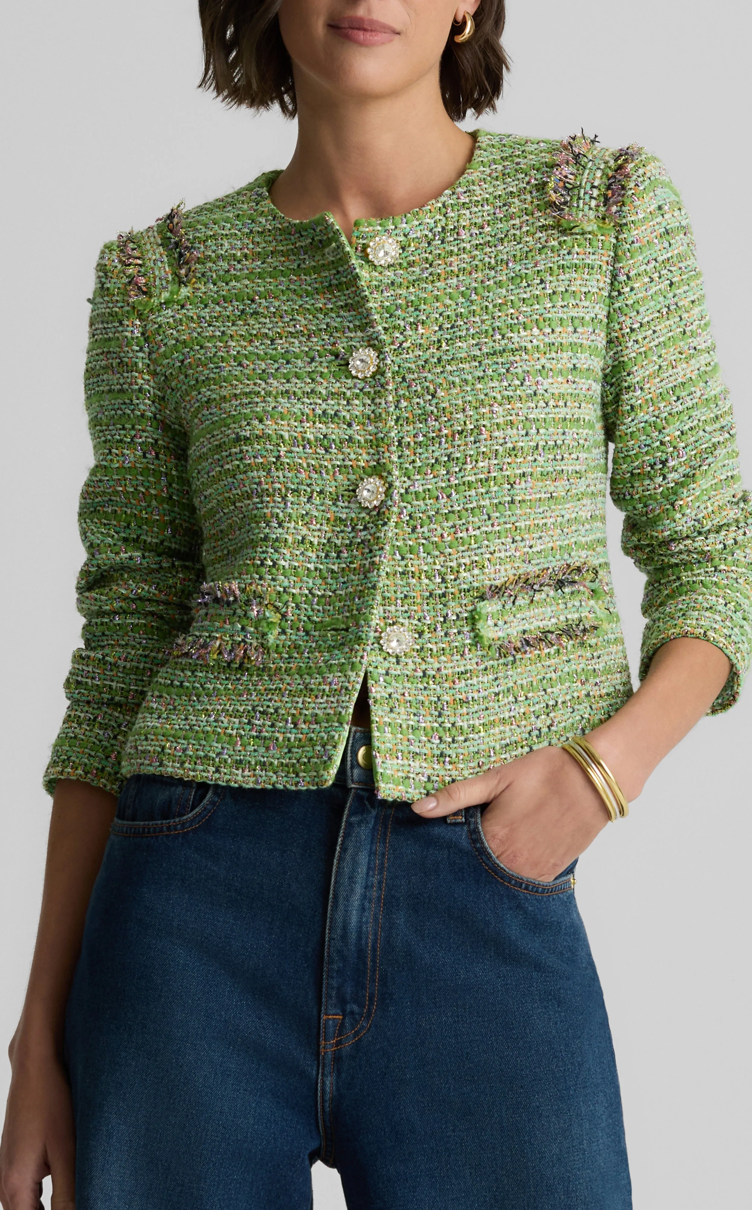 Arden Jacket in Lenox Tweed sold by St. John product image thumbnail 3