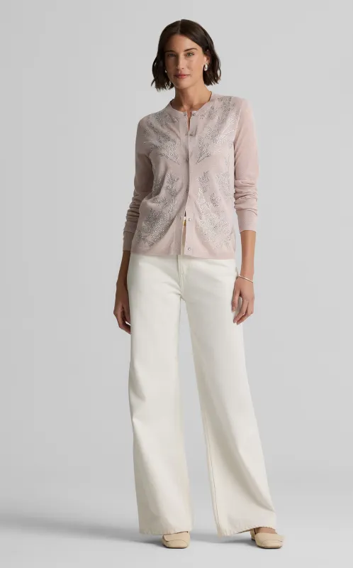 Dawn Cardigan in Embellished Knit sold by St. John