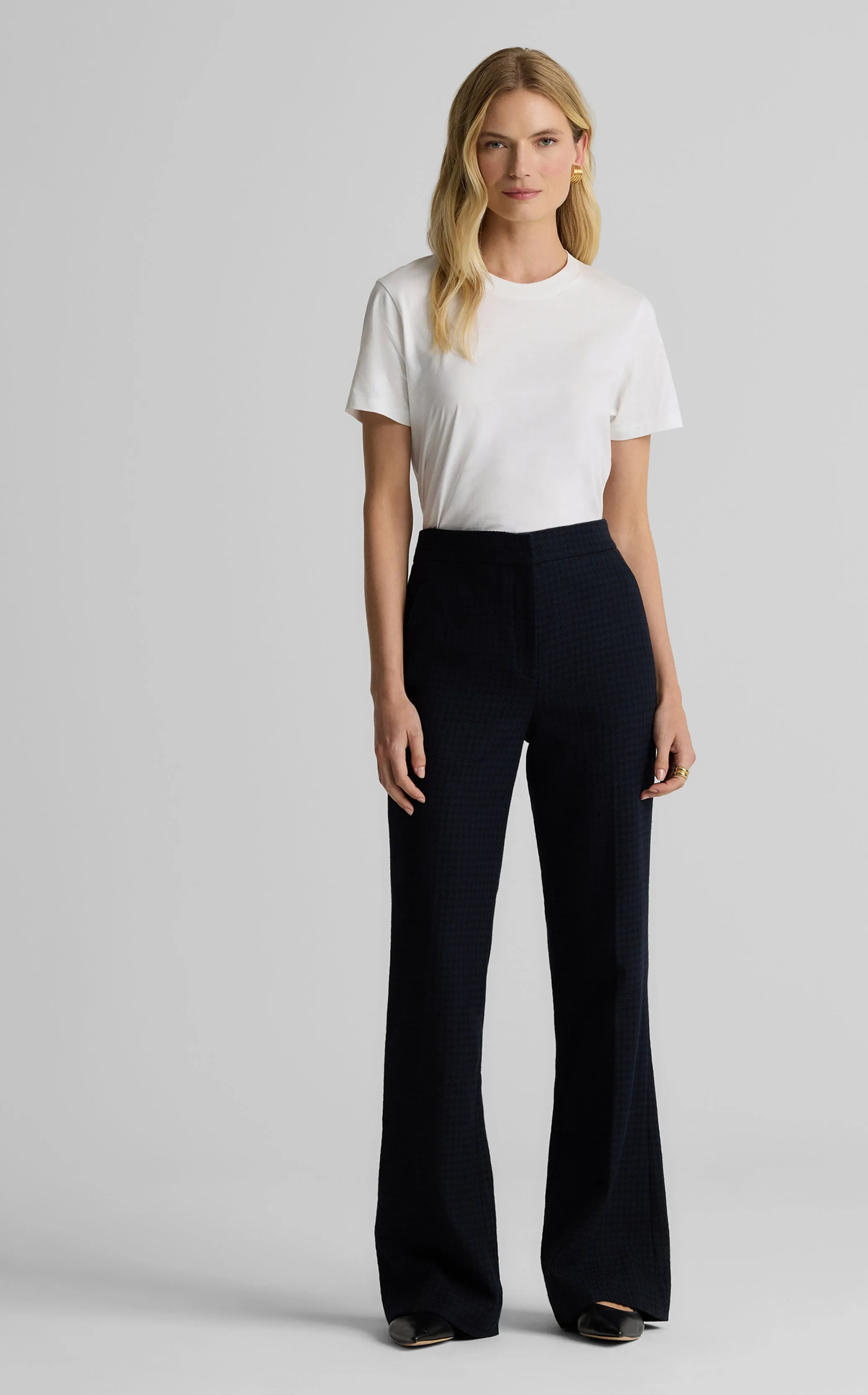 Logan Pant in Stretch Houndstooth sold by St. John