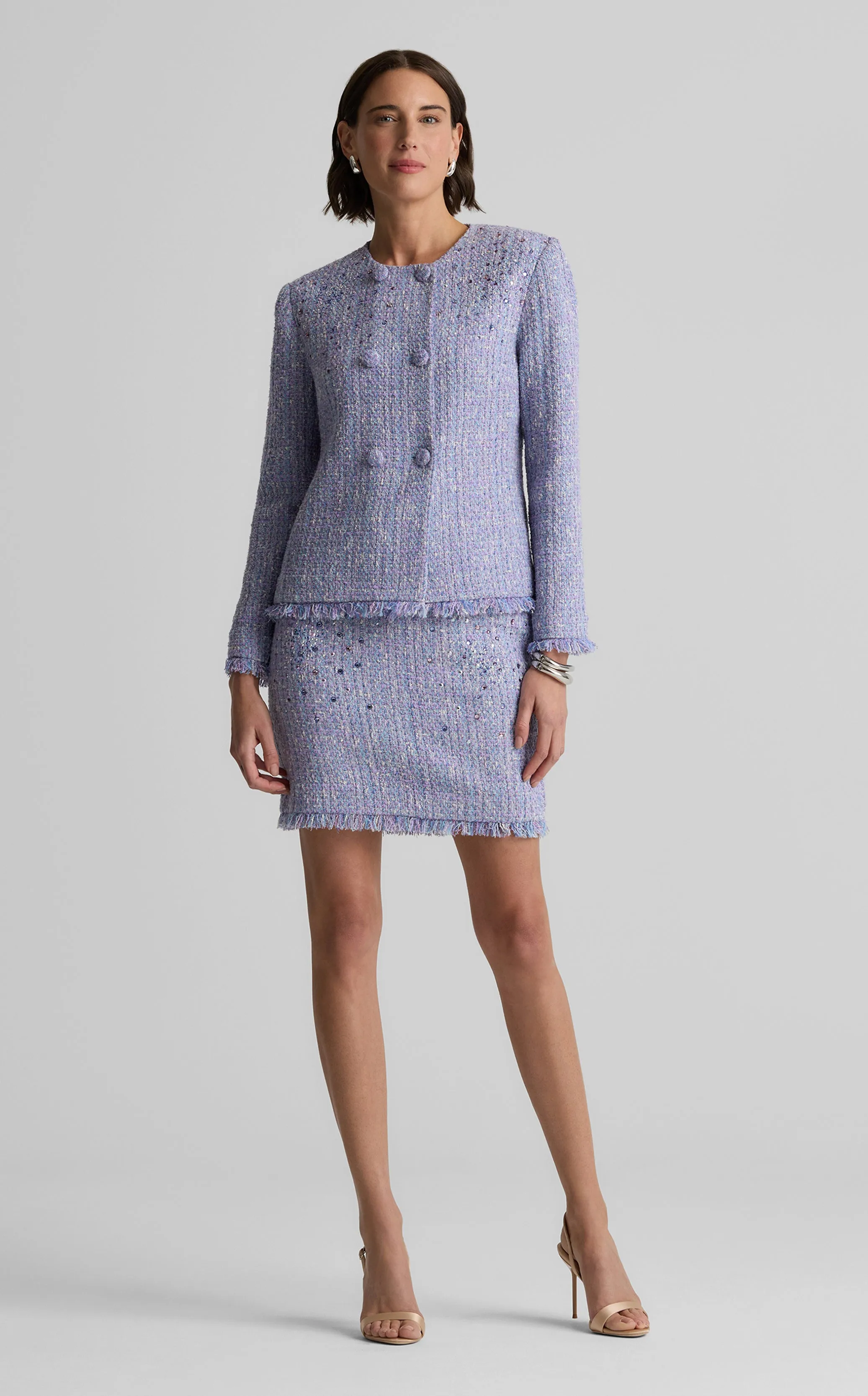 Sinclair Jacket in Monroe Tweed sold by St. John