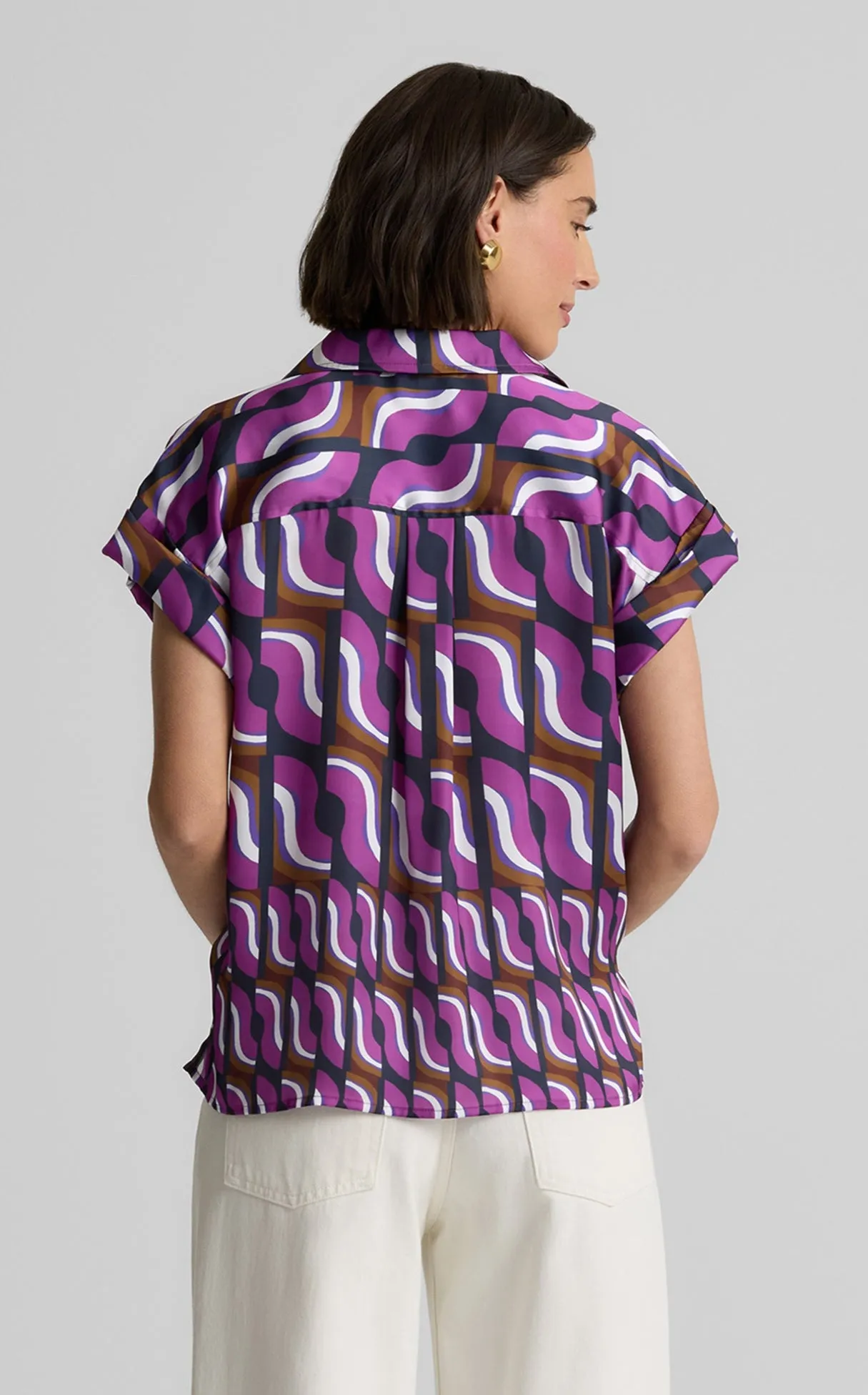 Taylor Top in Vintage Block Print sold by St. John product image thumbnail 4