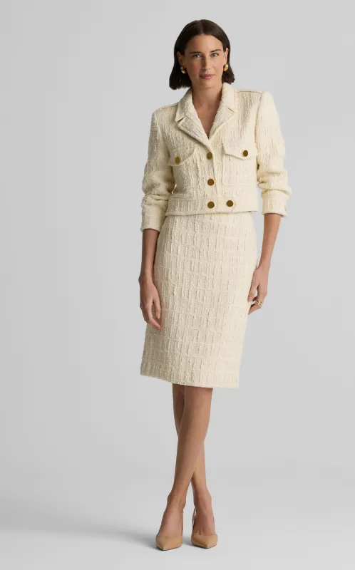 Avery Jacket in Foundry Tweed sold by St. John