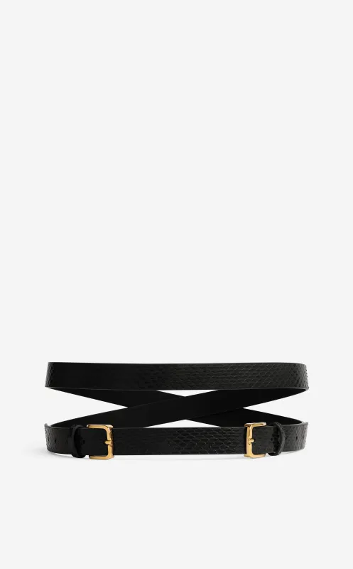 Double Buckle Wrap Belt made by St. John