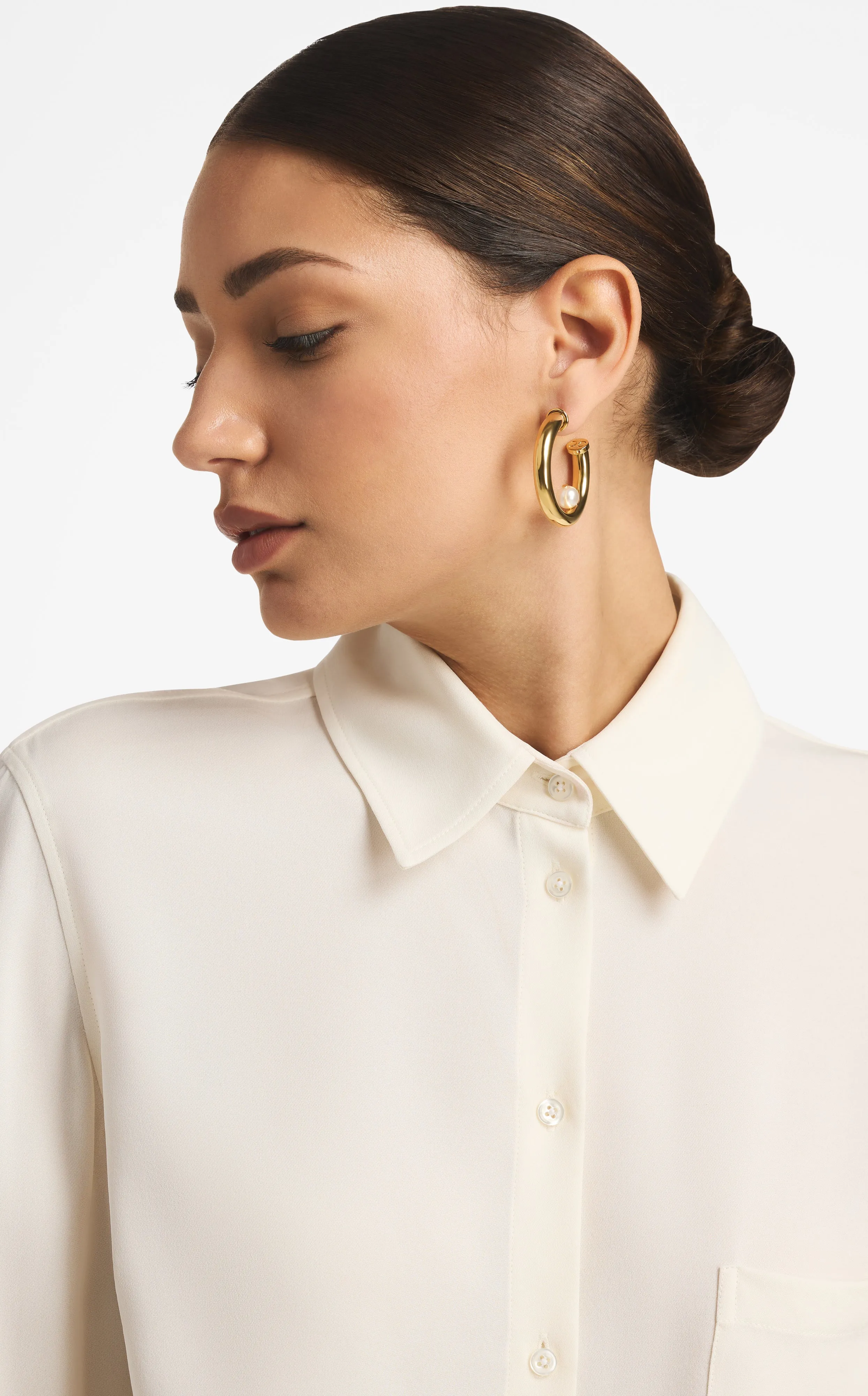 Christina Caruso Hoop Earring with Pearl sold by St. John product image thumbnail 3
