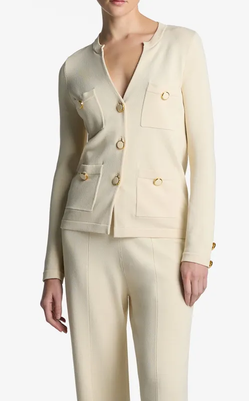 Santiago Knit Button Jacket made by St. John