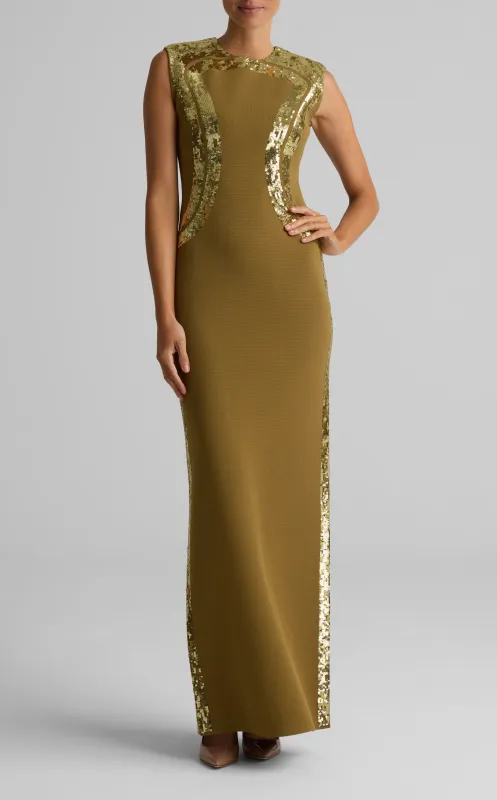 Sequin Detail Gown sold by St. John