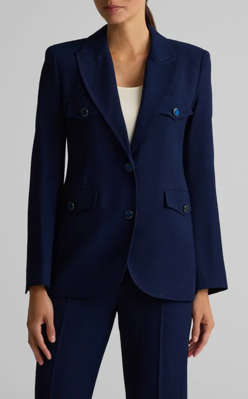 Textured Crepe Jacket sold by St. John