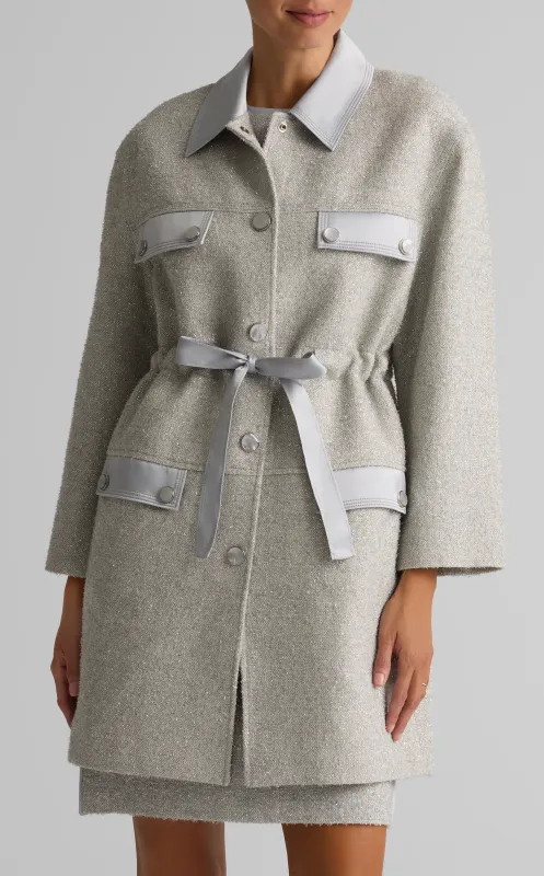 Silver Tweed Jacket sold by St. John