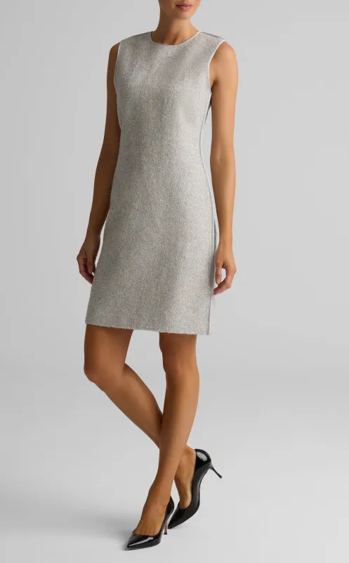 Silver Tweed Sleeveless Dress sold by St. John