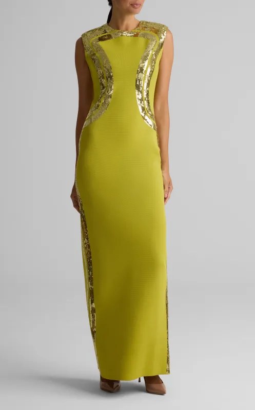 Sequin Detail Gown sold by St. John