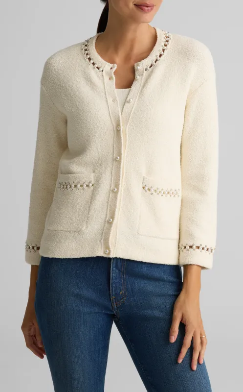 Embellished Boucle Cardigan sold by St. John