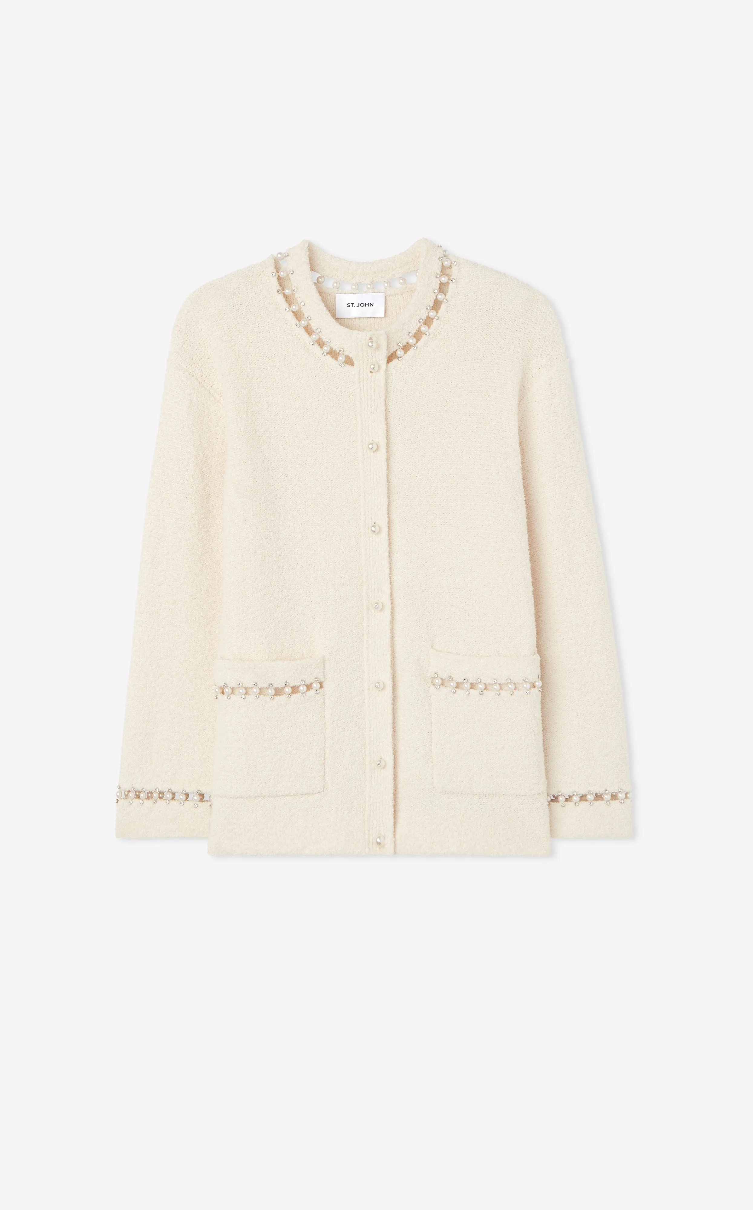 Embellished Boucle Cardigan sold by St. John product image thumbnail 3