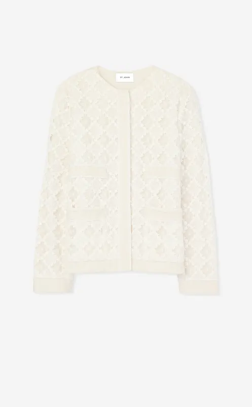 Mixed Media Short Jacket sold by St. John