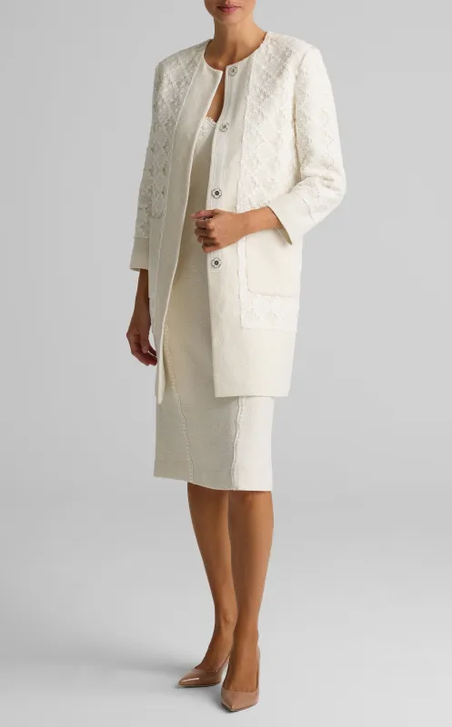 Mixed Media Long Jacket sold by St. John