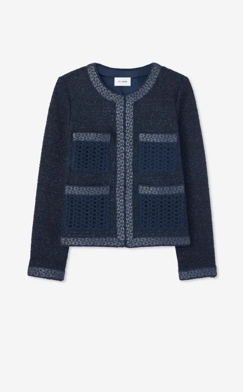 Mixed Media Tweed Short Jacket sold by St. John